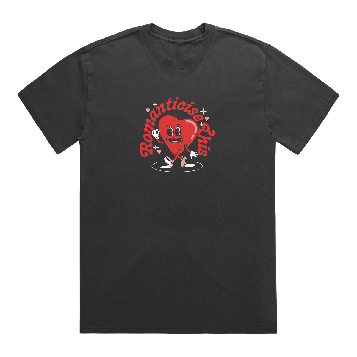 Romanticise This Valentine’s Heart Vintage Black T-Shirt
